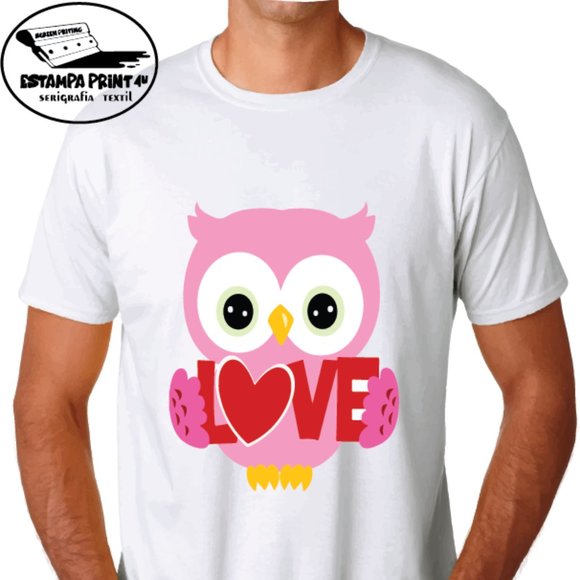 LOVE OWL T-SHIRT UNISEX VALNETINE'S DAY - Picture 1 of 1